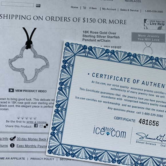 18K Rose Gold Starfish Pendant - Picture 5 of 5